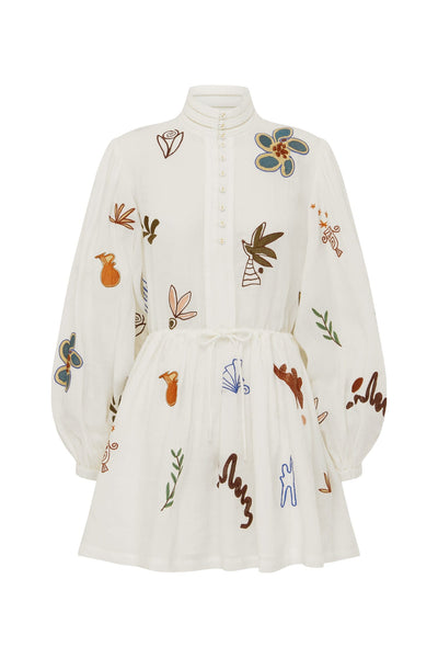 MINA EMBROIDERED MINI DRESS