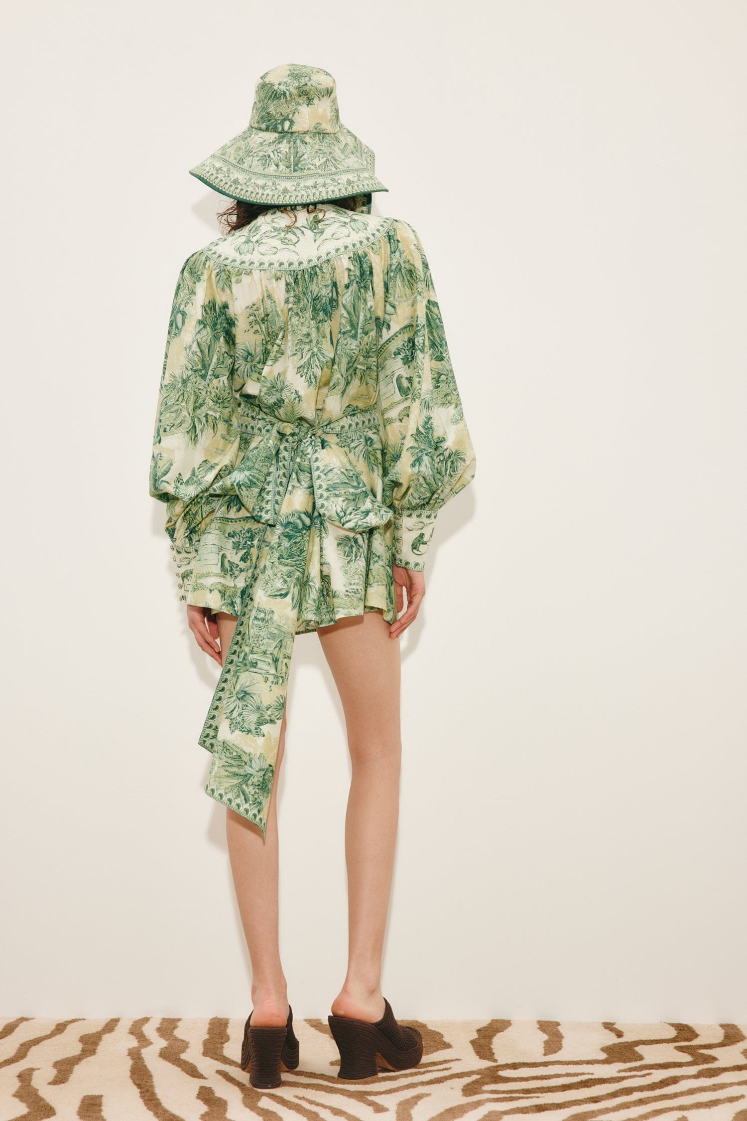 knee length dresses for ladies Sara Mini Dress in Green Floral