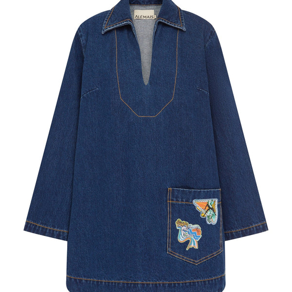 alemais denim mini dress SPEEDY DENIM MINI DRESS