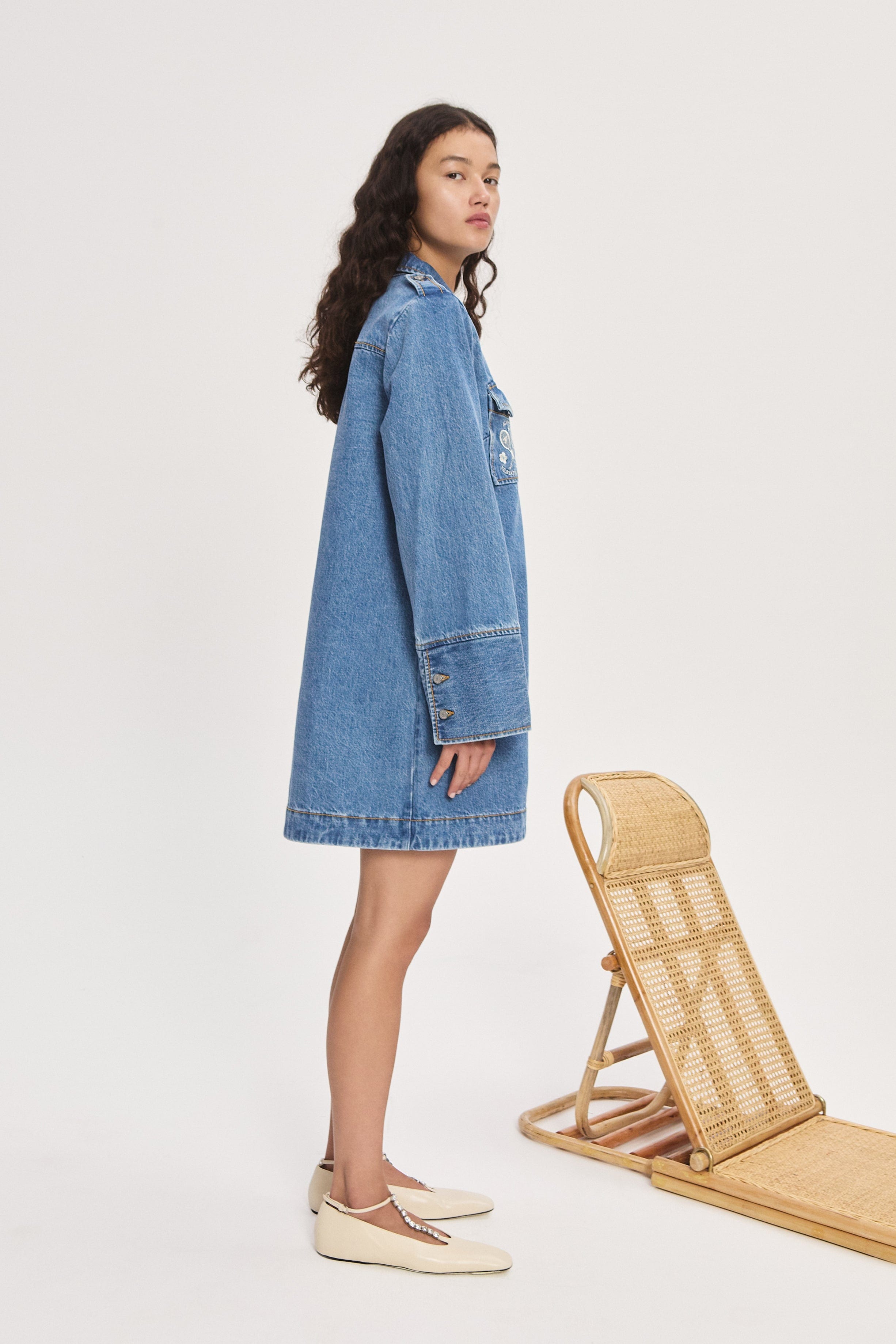 STEPHI DENIM MINI DRESS ALEMAIS STEPHI DENIM MINI DRESS ALEMAIS