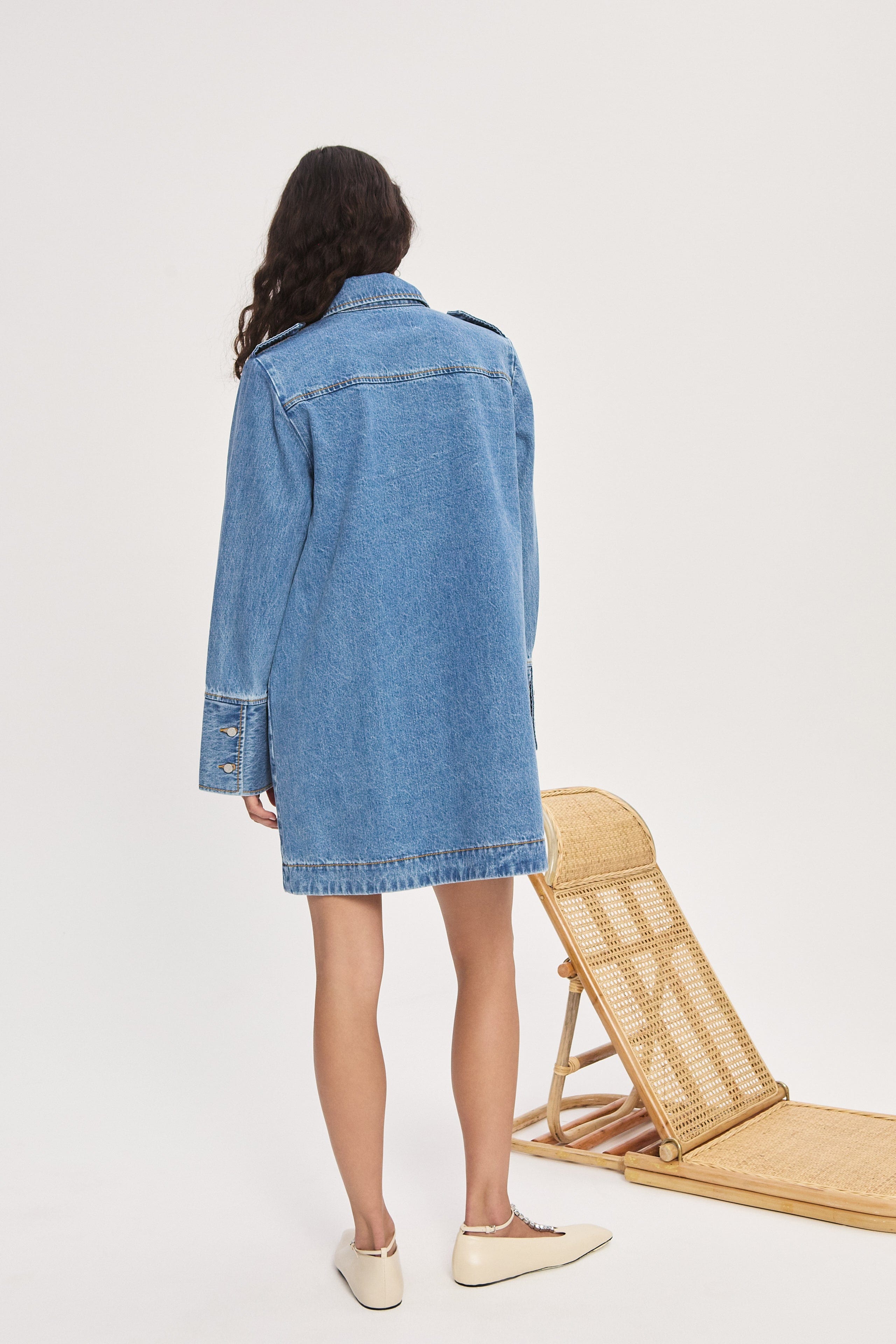 STEPHI DENIM MINI DRESS – ALEMAIS