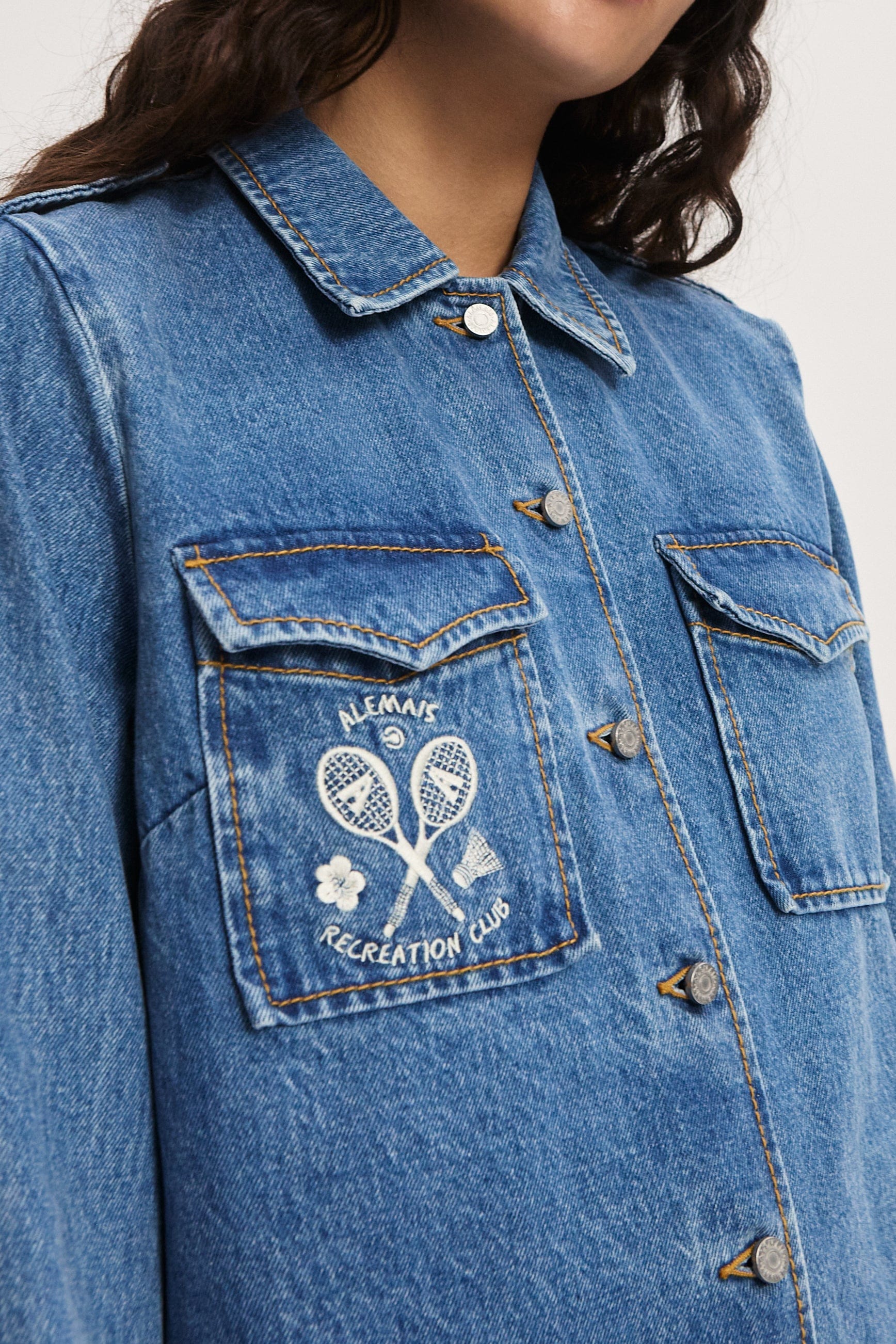 STEPHI DENIM MINI DRESS ALEMAIS STEPHI DENIM MINI DRESS ALEMAIS