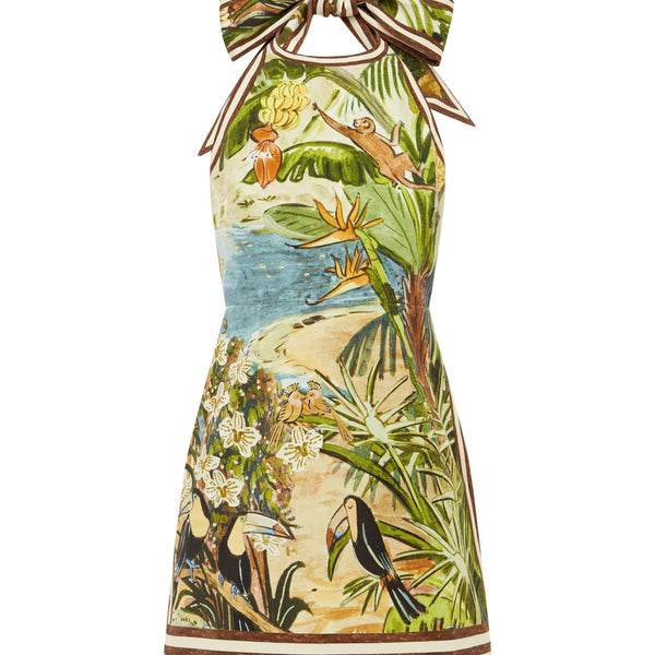 Alemais Toucan Tango Halter Mini Dress 10 AU/UK (6 US)