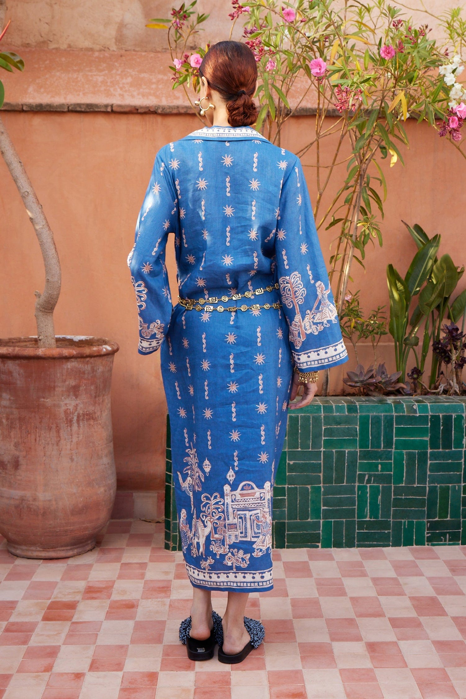 sachin and babi light blue dress ZIMMERMANN Acacia Paneled Denim Midi Dress