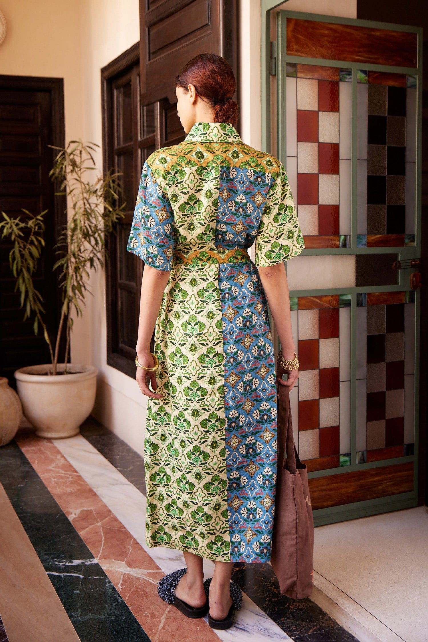 alemais green dress Alémais Ali Spliced Shirtdress Clothing Multicolour