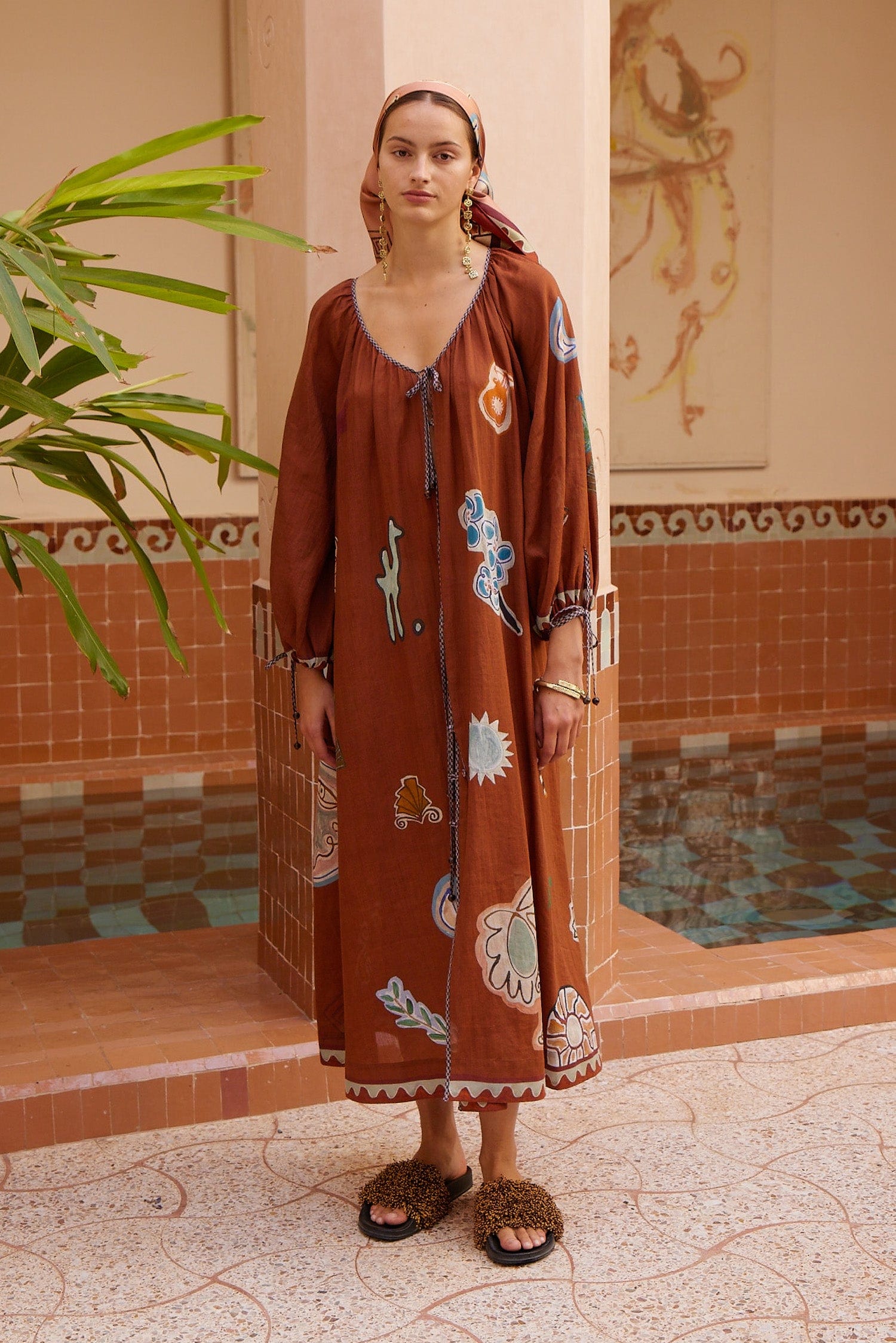 Alemais Laurence Tie-Front Maxi Dress, Rust, Women's, 4, Swimwear Swimsuits Bathing Suits Swim Coverups & Caftans Alemais Laurence Tie-Front Maxi Dress, Rust, Women's, 4, Swimwear Swimsuits Bathing Suits Swim Coverups & Caftans