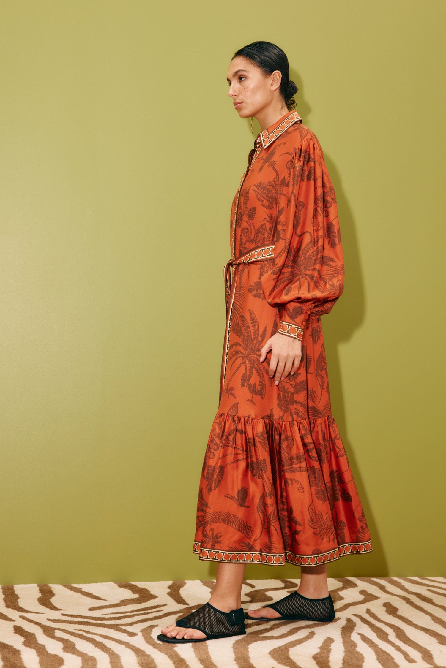 orange silk shirt dress Marina Rinaldi | Woman - Silk Habotai shirt dress - Amber