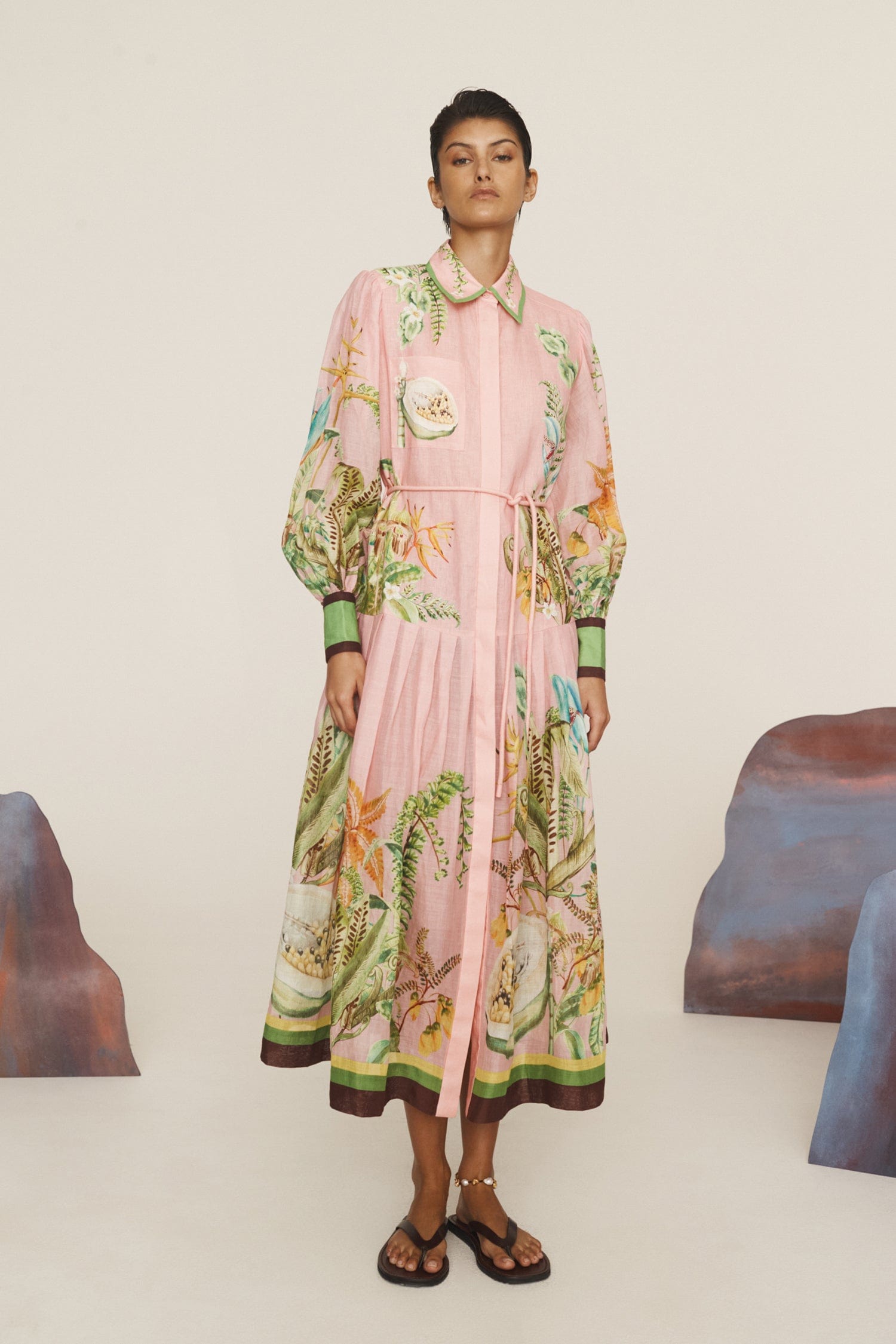 ALEMAIS 花柄 リネン シャツドレス ALL DRESSES – ALEMAIS
