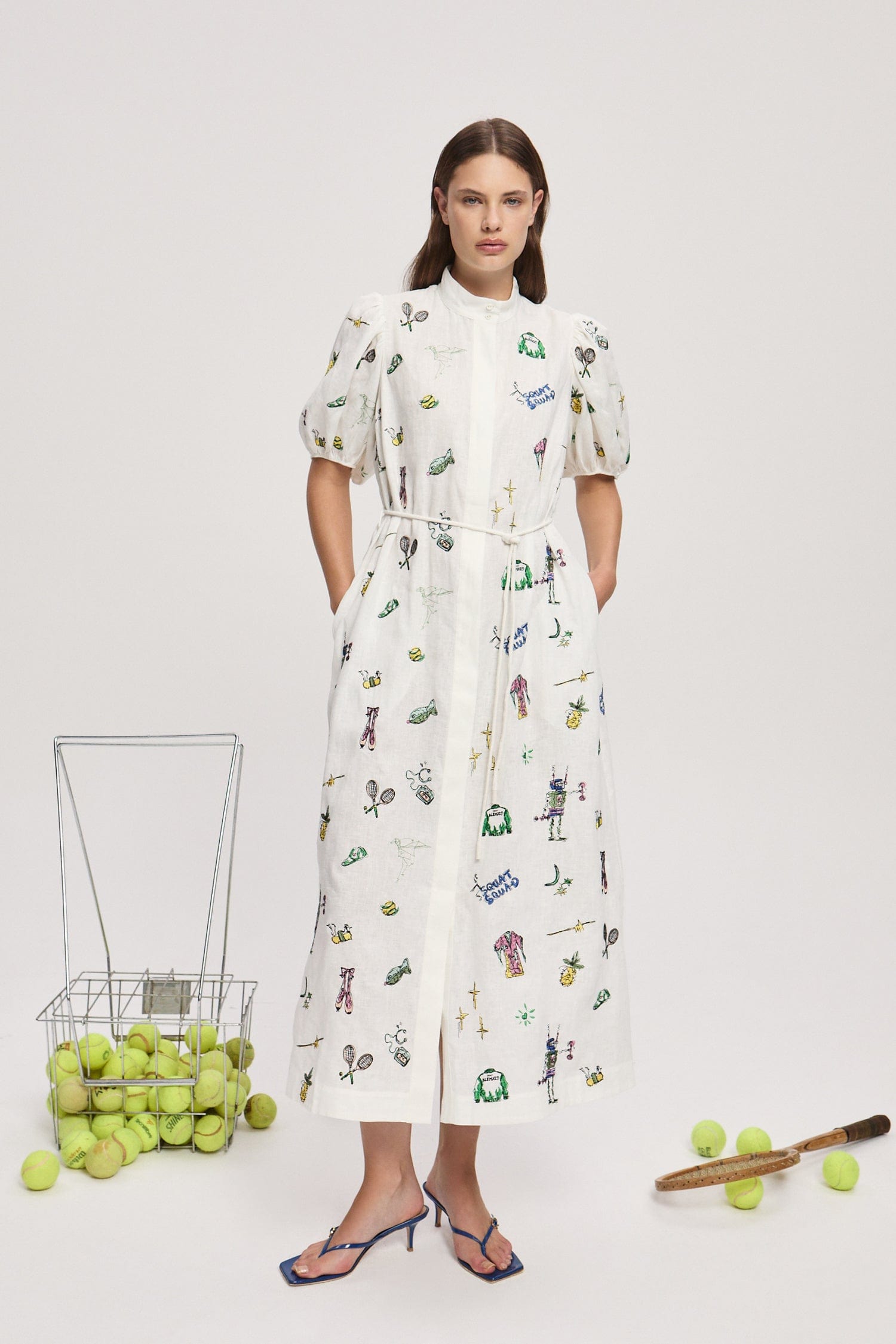 alemais embroidered shirt dress ALEMAIS