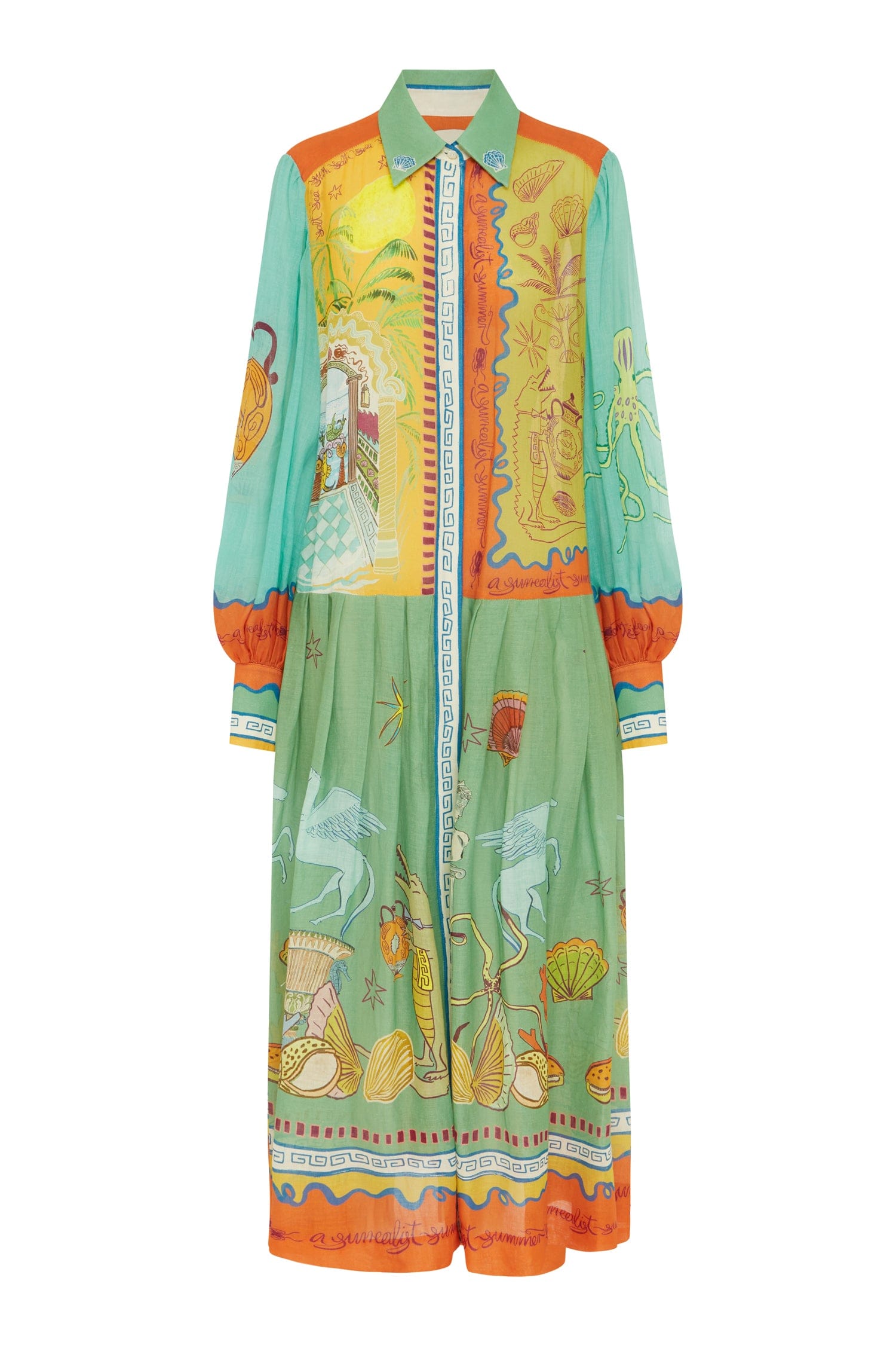 SURREALIST SUMMER RAMIE SHIRTDRESS