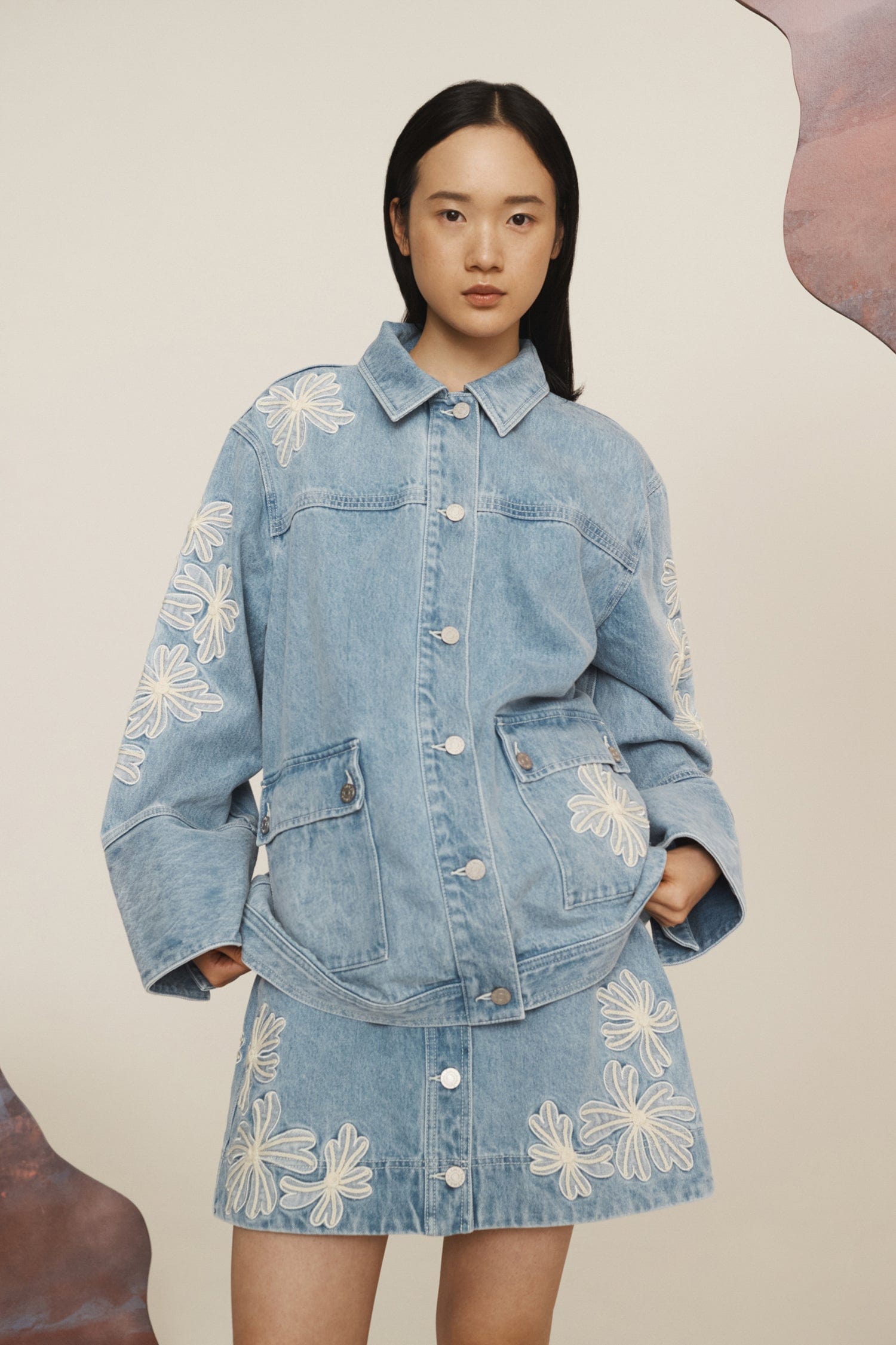 white christmas dresses Arwen Denim Mini Dress Blue main image 1