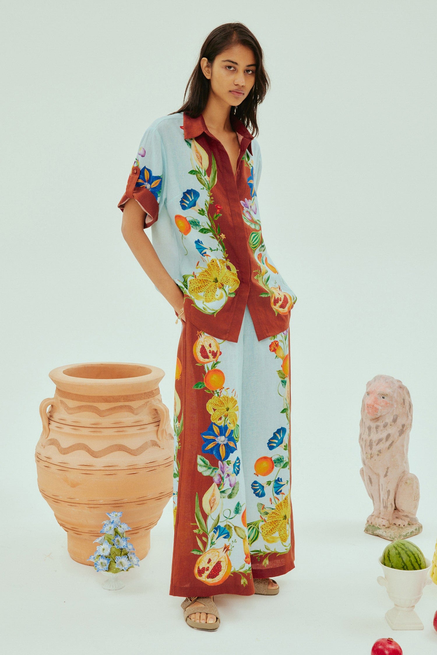 DAHLIA FLORAL LINEN PANT – ALEMAIS