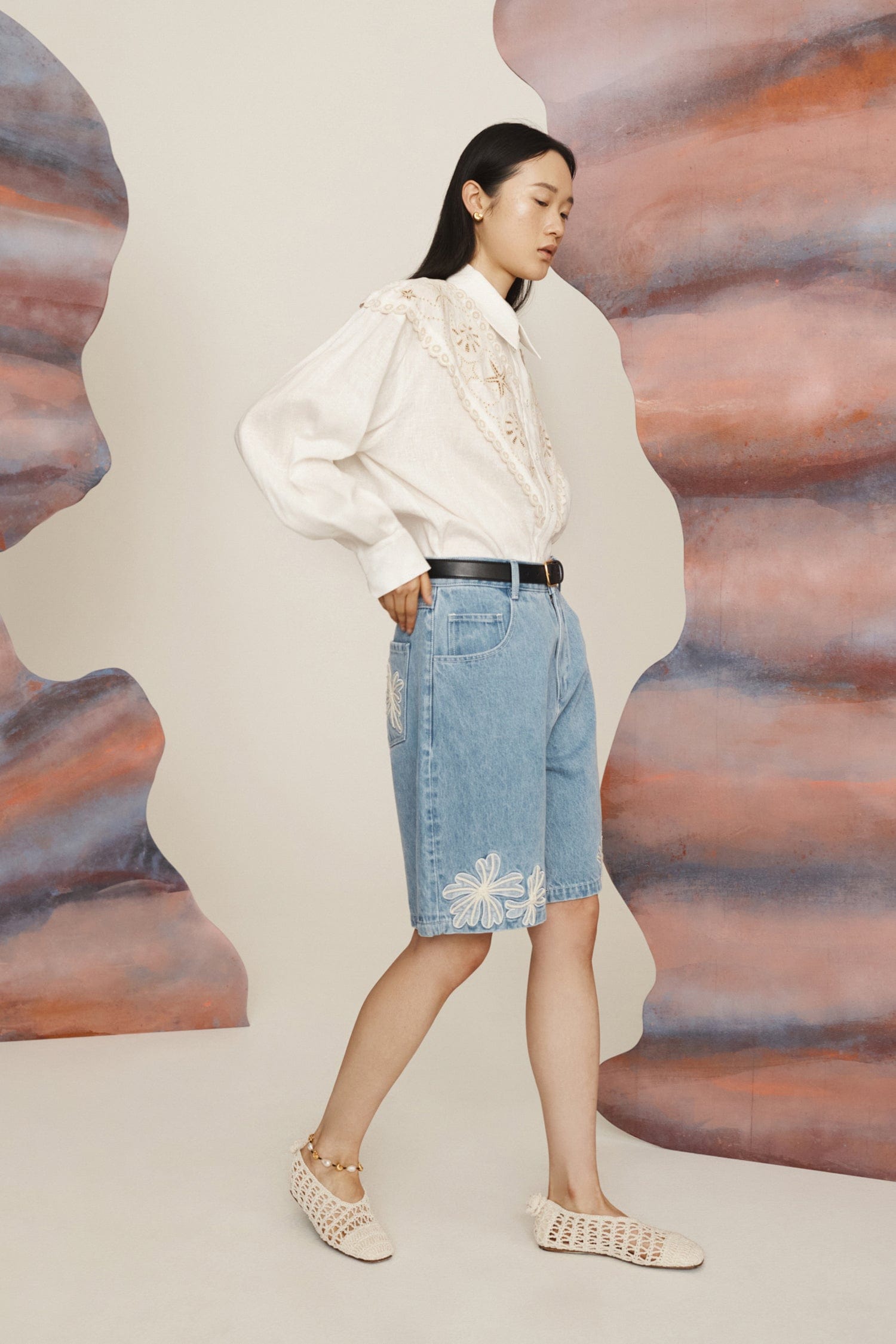white christmas dresses CHARLENE DENIM SHORT – ALEMAIS