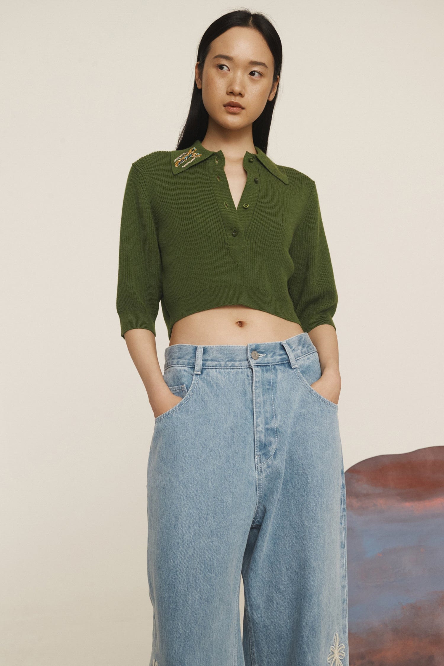 SEA STAR EMBELLISHED KNIT TOP – ALEMAIS
