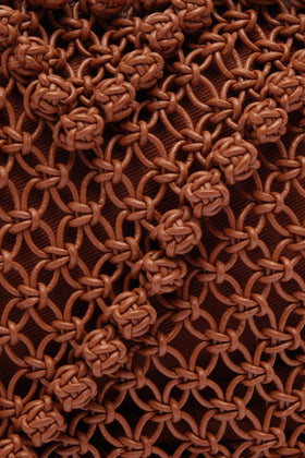 ALEMAIS CONTEMPORARY WARDROBE Y_BAG LEATHER MACRAME CLUTCH RUST
