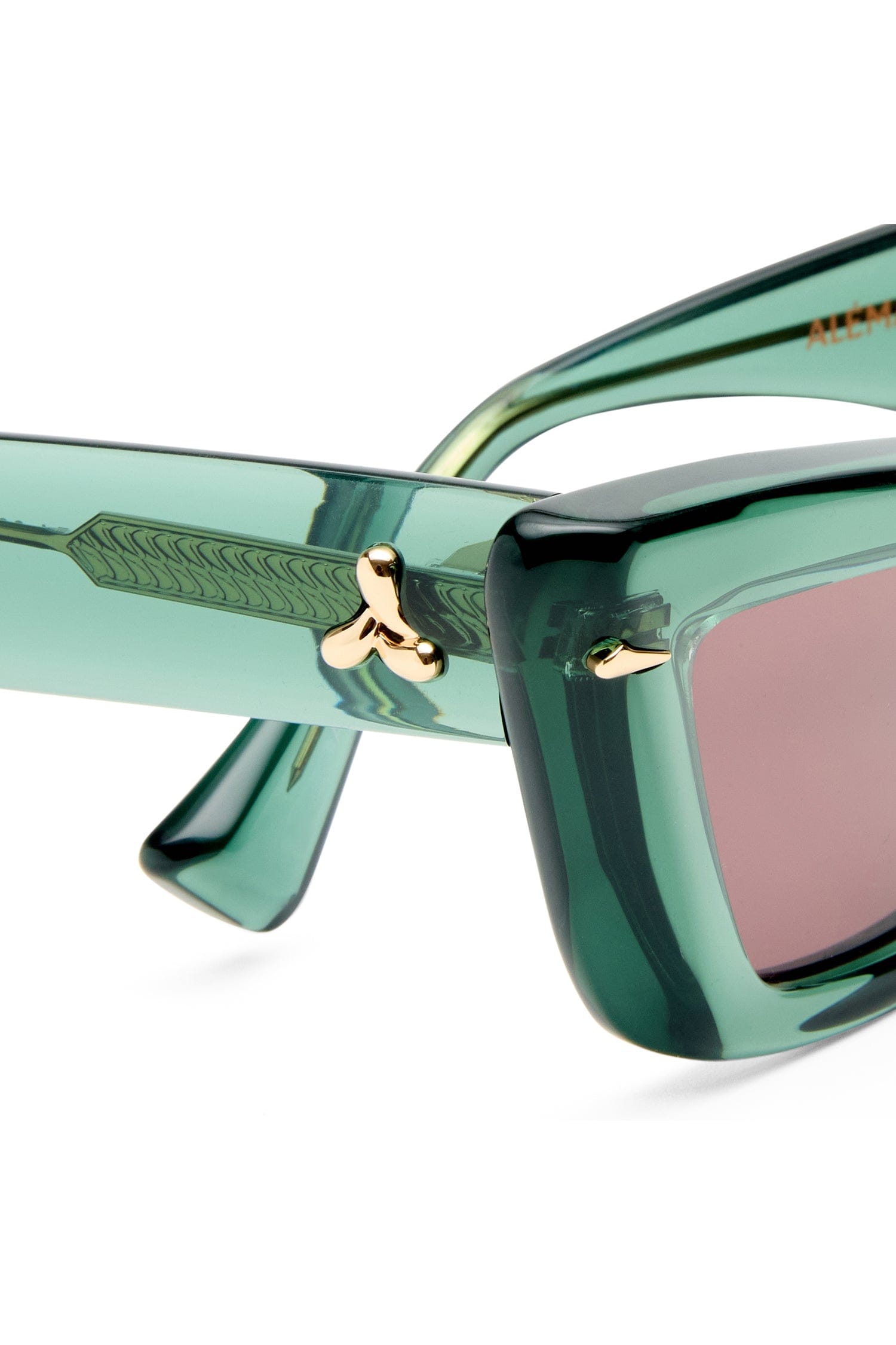 Le Specs Green Mirrored Rimless Cat Eye Sunglasses Squared Rimless Solid One Piece Color Mirror Wholesale  main image 4